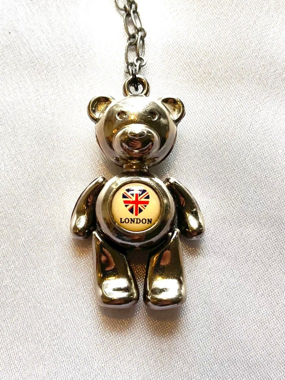 Vintage London Tourist Articulated Bear Necklace