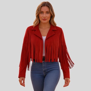 Handmade Suede Fringe Western Jacket: Cowgirl Rodeo Coat