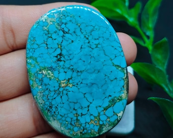 Hubei Turquoise Oval Cabochon Big Gemstones 128 CT's For Jewellery Pendant Supply, Healing Crystal.