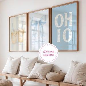 Custom Printable Ohio State University Blue College Prints OSU Dorm Room Decor Preppy Aesthetic Trending Wall Art Digital Download