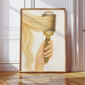 Girly Art Print Chic, Blonde Hair Elegant Beauty Print Trendy Poster Illustration Retro Coquette Wall Art