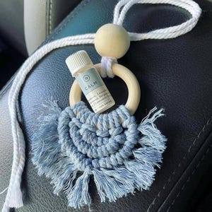 Boho Macrame Car Diffuser | Hanging Car Air Freshener for Rearview Mirror | Essential Oil Car Accessory | Cute New Car Gift for Her