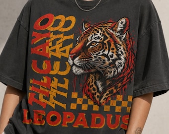 Leopardus Tilcayo PNG, design retrò a sublimazione con tigre, clipart di gatto selvatico streetwear, file di taglio digitale grunge per regalo di compleanno
