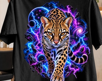 Leopardus Tilcayo PNG, Nuovo design per sublimazione di gatti, Clipart di fulmine tigrato cosmico, File digitale di tendenza per regalo con gatto selvatico