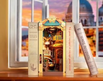 MINIALLEY Italy Booknook Assembled Prebuilt Bookshelf Insert