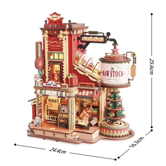 ROKR ドリームギフトファクトリー 3D 木製オルゴールパズル DIY モデル