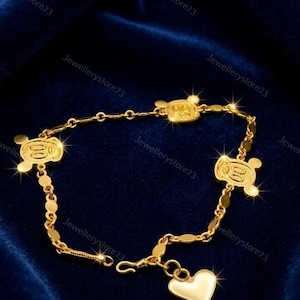 Mickey Mouse-bedelarmband dames, 925 zilver 14 kt geelgoud verguld