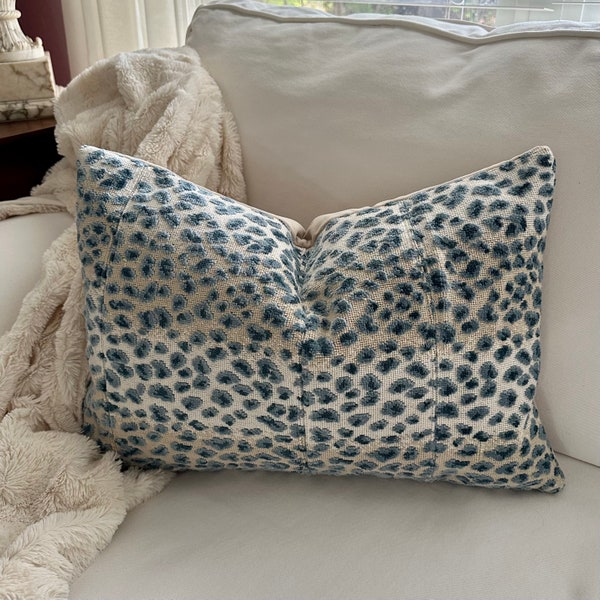 Blue Cheetah Pillow Etsy