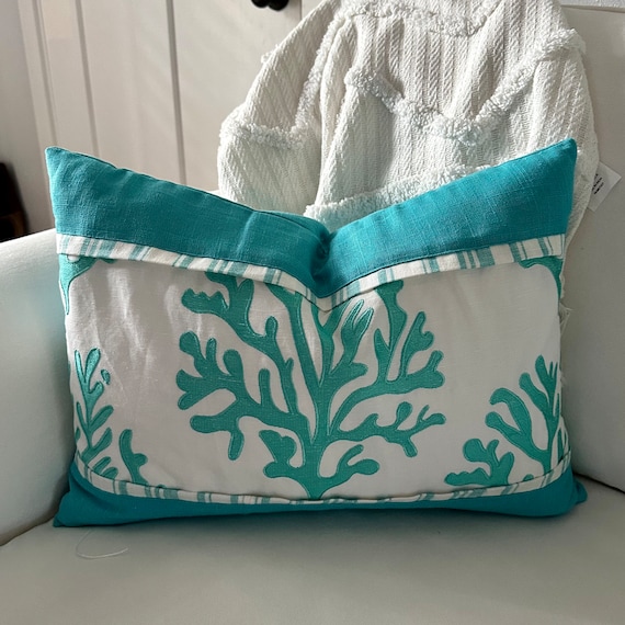 Coral boho pillow sale