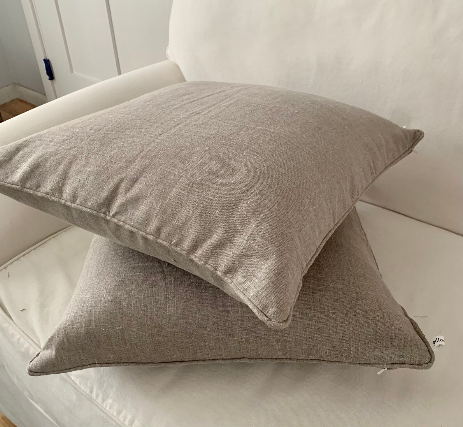 Taupe Pillow Cover Gray Pillow Brown Linen Pillows 20x20 Etsy