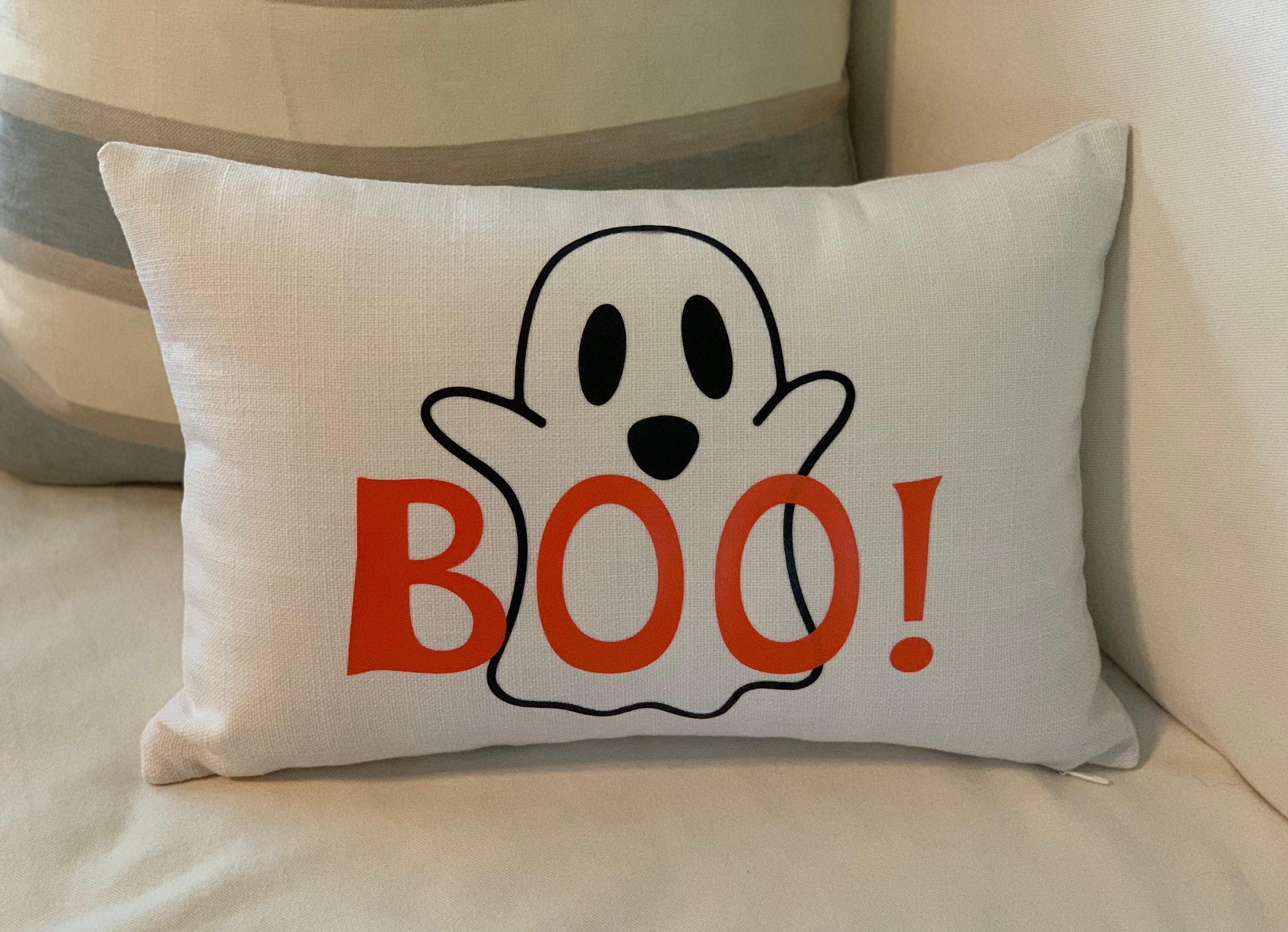 Halloween decor ghost pillow pillow with words 12x18 inch Etsy