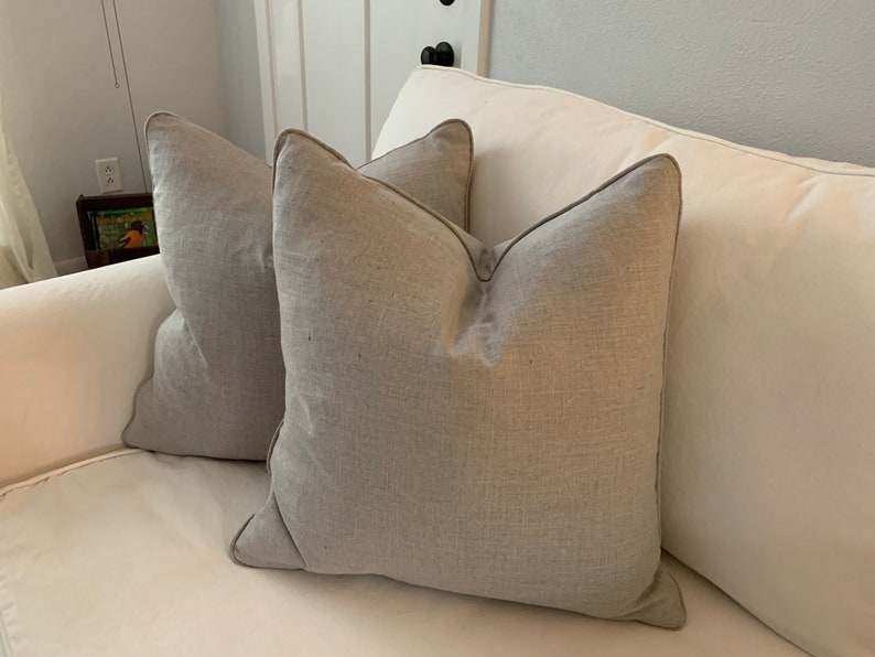 Taupe pillow cover gray pillow linen pillows 20x20 inch Etsy
