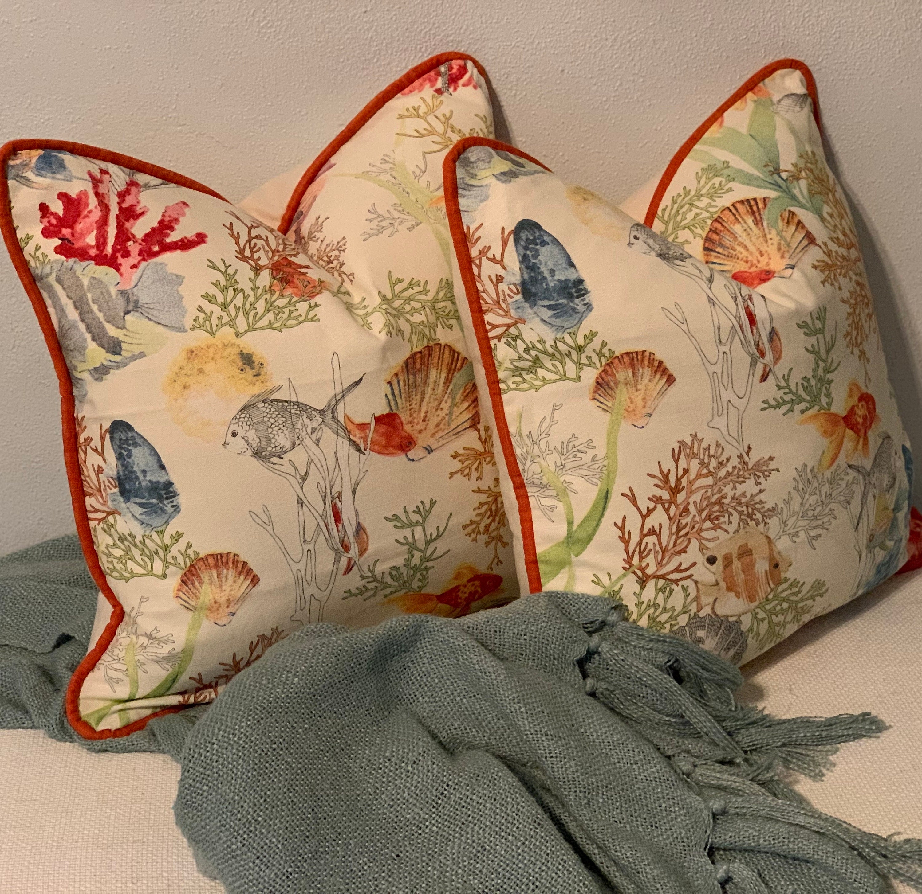 Tropical fish pillow cover pillow with fish coastal decor Etsy