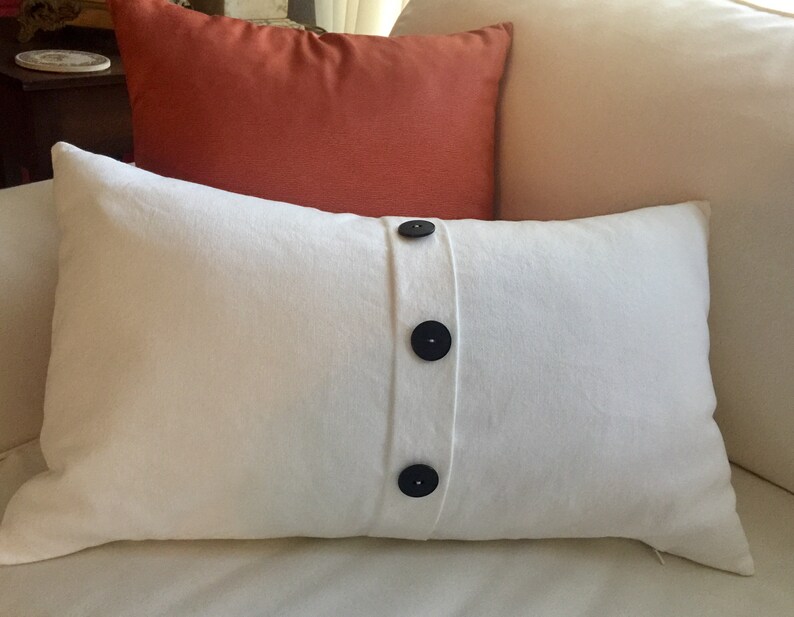 Pillow with buttons button flap pillow cover 14x24 inch Etsy