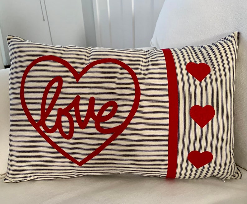 Valentine Pillow Cover Love Decor Pillow With Heart 12x18 Etsy