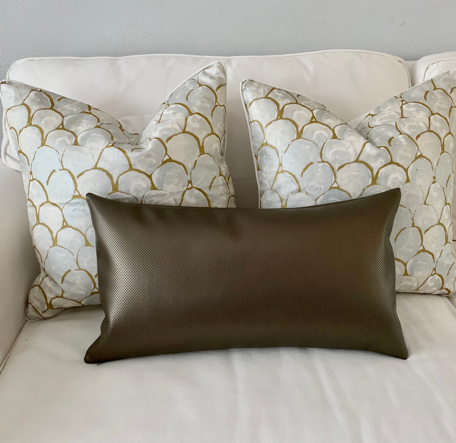 Brown pillow cover pillow with texture vinyl cushion cover Etsy