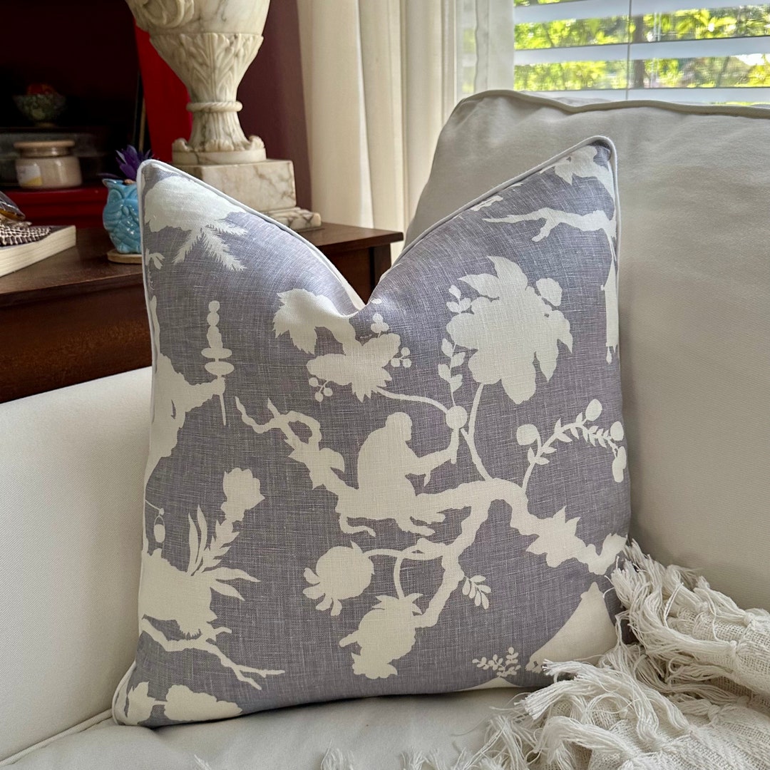 Chinoiserie Style Pillow Cover, 18x18 Inch Wisteria by Schumacher ...