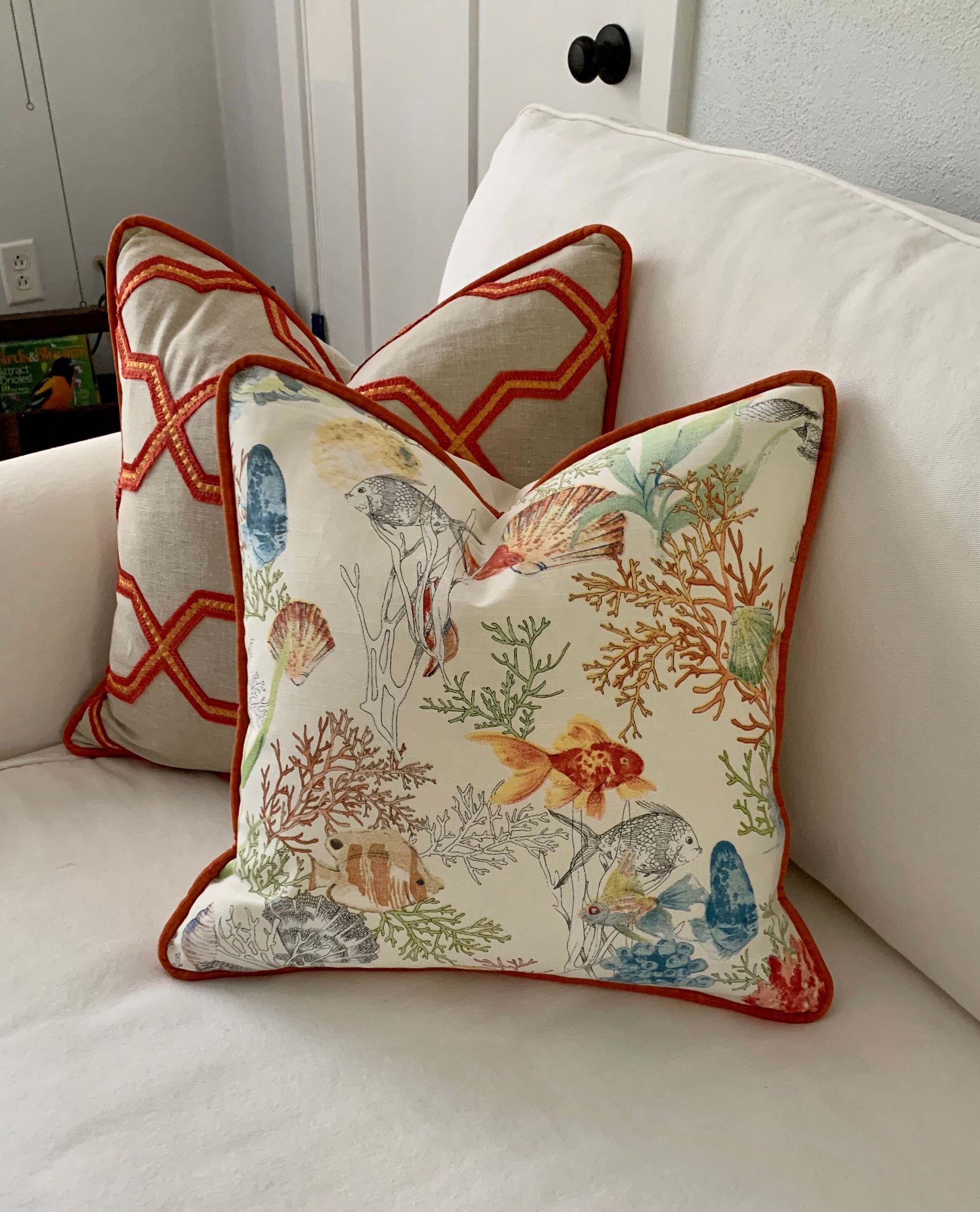 Tropical fish pillow cover pillow with fish coastal decor Etsy