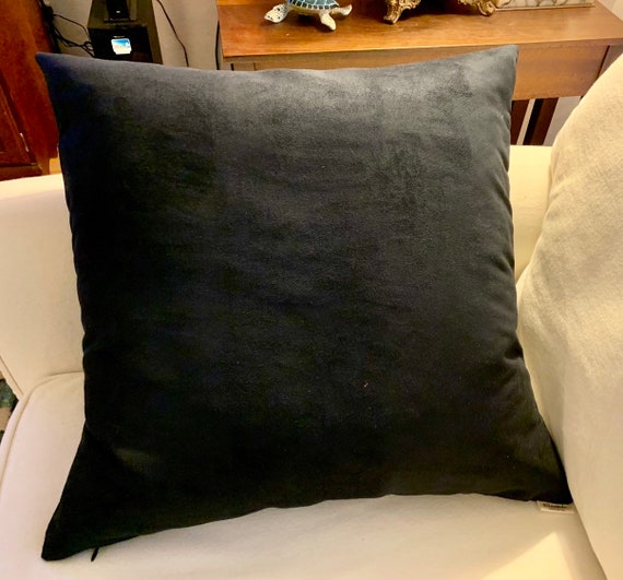 Black Suede Throw Pillow Black Throw Pillow Cover 22 X 22 Etsy