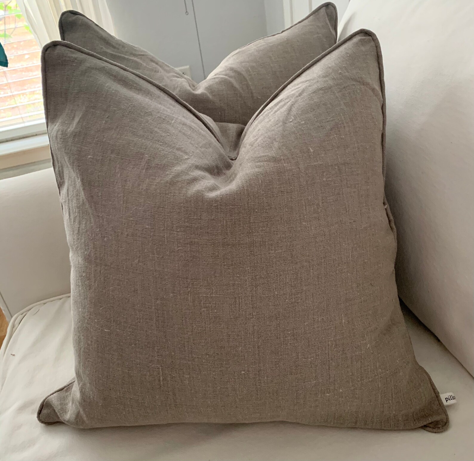 Taupe pillow cover gray pillow brown linen pillows 20x20 Etsy