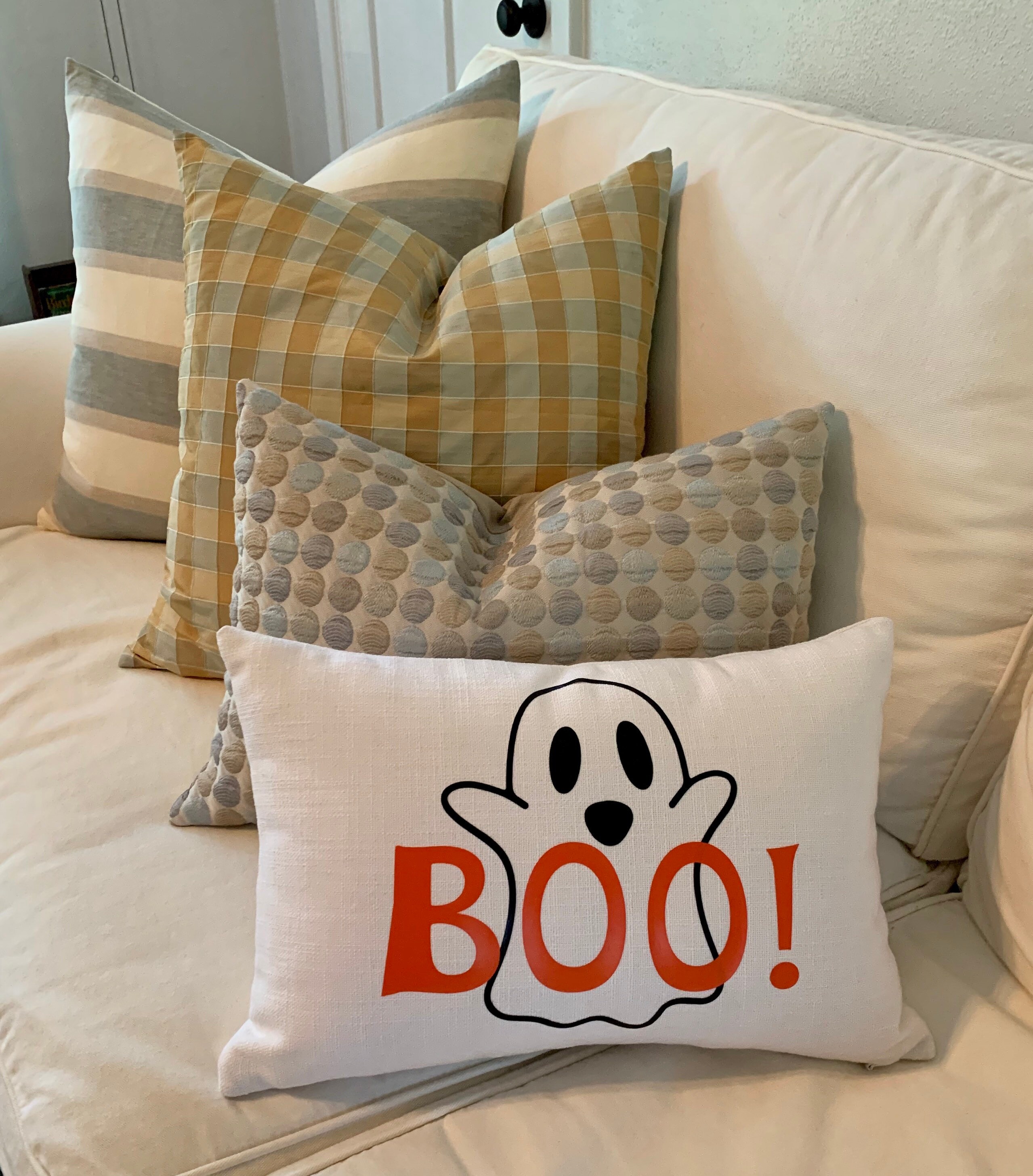 Halloween decor ghost pillow pillow with words 12x18 inch Etsy
