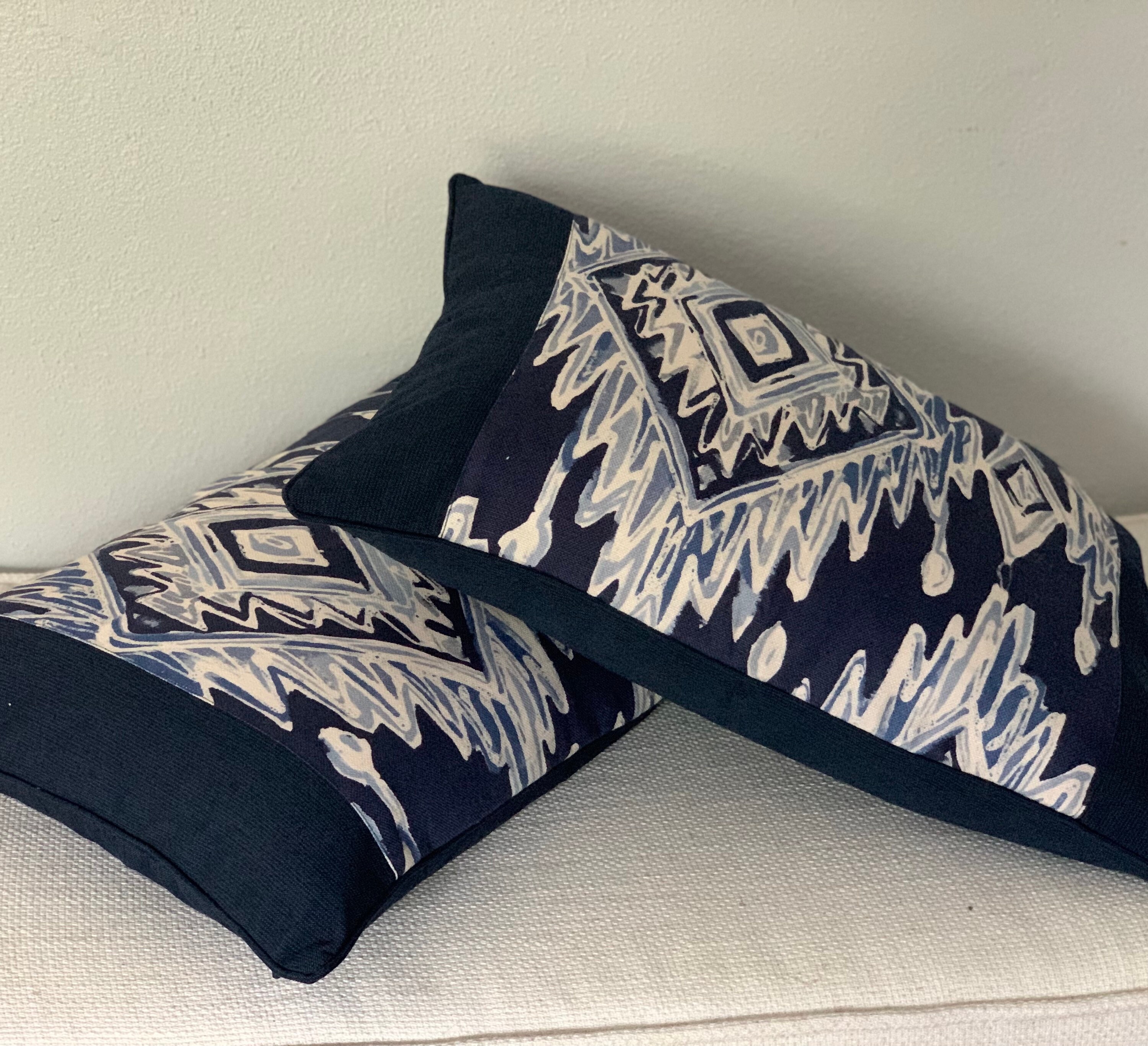 Southwest Pillow Cover Southwestern Decor Blue and White Etsy UK