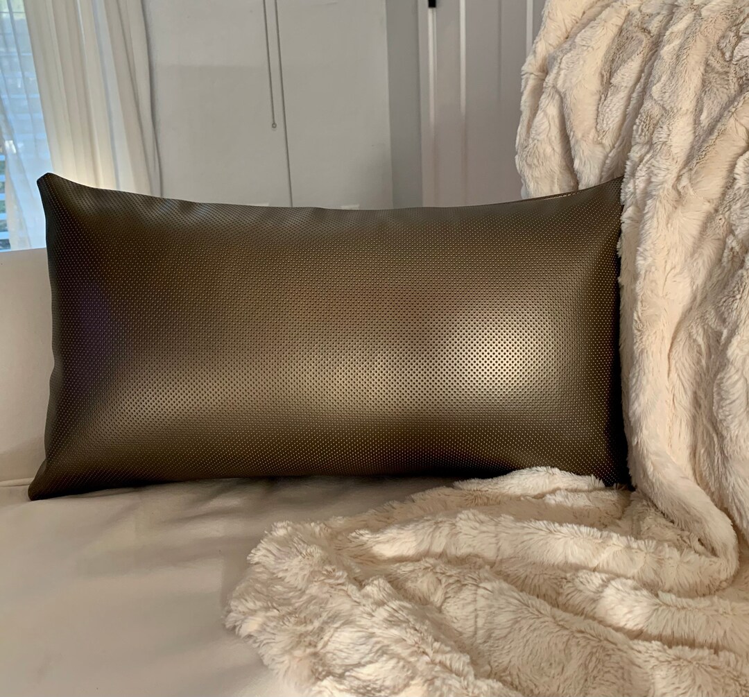 Vinyl Pillow Cover Bronze Pillow Housewarming Gift Manly Etsy