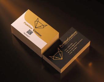 Luxury Black Gold Card | Minimalist Branding Design | Custom QR Code Template