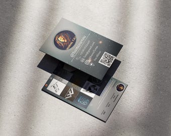 Photographer Business Card Template | Modern QR Code Social Media Card (Canva)