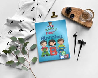 Kids Alphabet Workbook, Learn Letters A-Z, Printable ABC Books (Digital Download)