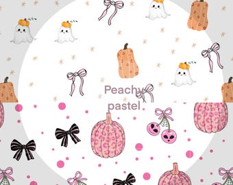Halloween Seamless Pattern Bundle | Cute Ghost Pumpkin Digital Paper | Pink Pumpkin Scrapbook Paper | Spooky Cute Fabric Print Download
