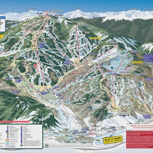 Beaver Creek Ski Map on Blackback Fabric