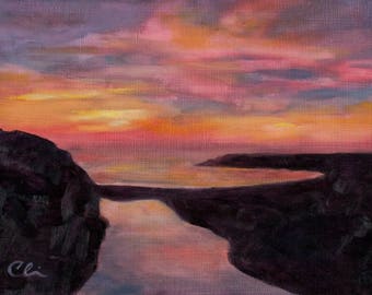 GICLEE Fine Art Limited Edition Reproduction - Ocean Art - Oil Painting Print - "Prayer For The Places We Meet"