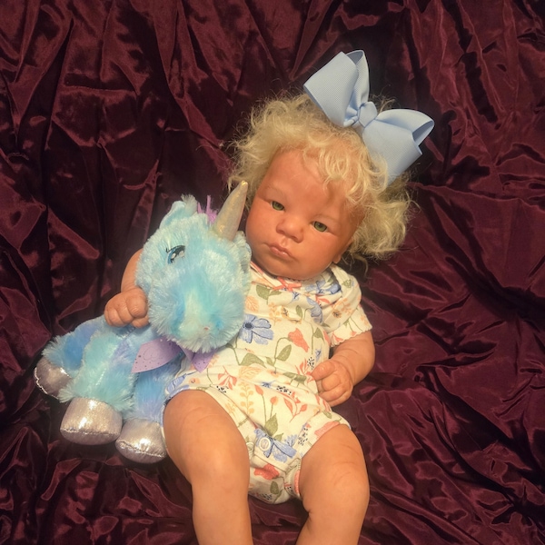 Reborn blonde baby girl doll Ready to ship OOAK Realborn