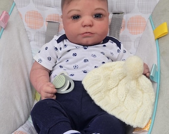 Reborn Newborn baby boy doll ethnic awake Zuri newborn OOAK Ready to Ship realborn