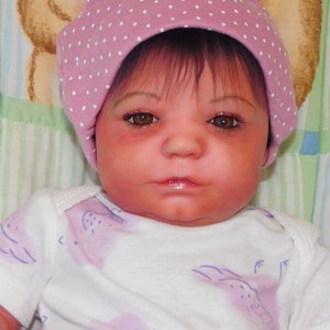 Reborn Newborn baby girl doll ethnic awake Zuri newborn OOAK Ready to Ship realborn latino biracial