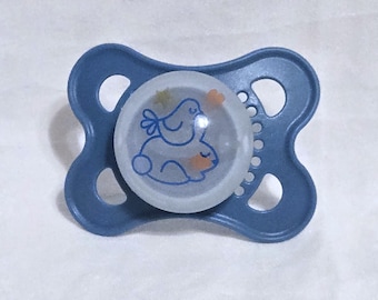 Reborn Baby Preemie sleeping blue bunny and bird pacifier Full Magnetic or Putty You Choose Ready-to-ship OOAK