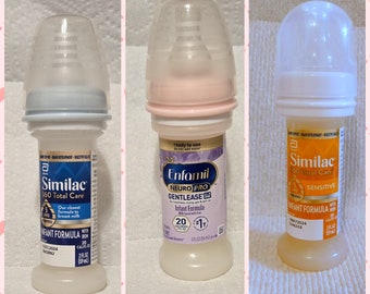 Reborn baby doll bottle 2 ounce fake hospital formula Similac Enfamil Ready-to-ship OOAK