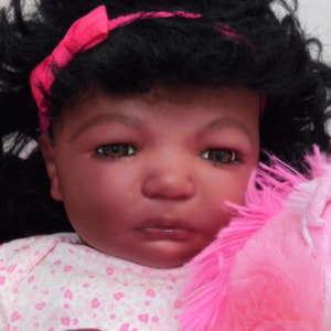 Reborn baby girl JENNIE awake ethnic AA African American Black doll ready to ship OOAK