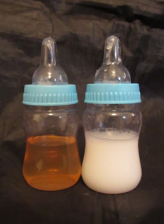 Reborn baby blue MICRO preemie magnetic pacifier fake milk and juice bottles