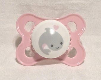 Reborn Baby Preemie pink whale pacifier Full Magnetic or Putty You Choose Ready-to-ship OOAK
