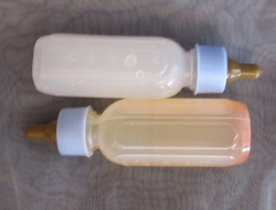 Reborn baby blue MICRO preemie magnetic pacifier fake milk and juice bottles
