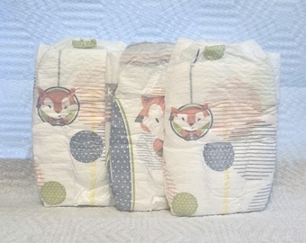 Reborn baby newborn baby diapers set of 3 foxes Ready-to-ship OOAK