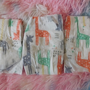 Reborn baby HONEST newborn baby diapers set of 3 giraffes Ready-to-ship OOAK