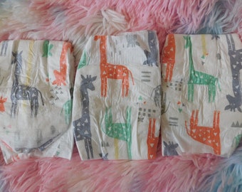 Reborn baby HONEST newborn baby diapers set of 3 giraffes Ready-to-ship OOAK