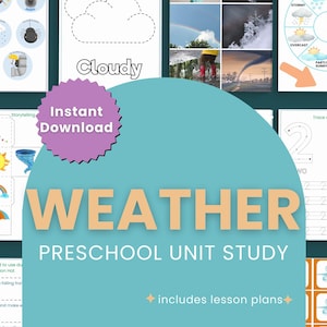 Weather Preschool Bundle | Printable Lesson Plans, Crafts, Worksheets & Sensory Play for Homeschooling Fun