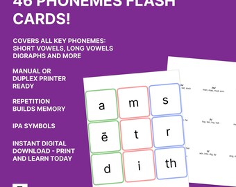Phonetic Flash Cards - First 46