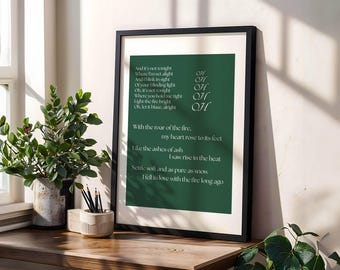 Had ik maar lyrische kunstafdruk – op Hozier geïnspireerde typografieposter | Minimalistisch muziekdecor | Indie-folklyrische muurkunst | Literaire esthetiek