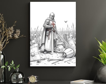 Templar Knight Poster: Medieval Crusader Art for Office or Man Cave