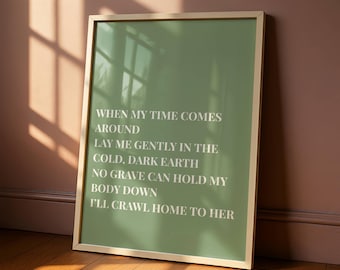 Work Songtekstprint • Op Hozier geïnspireerde muurkunst • Romantische songtekstposter • Muziekcitaatprint • Modern minimalistisch interieur